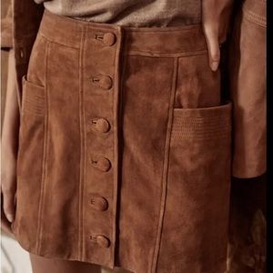 Sezane Suede Mini Skirt